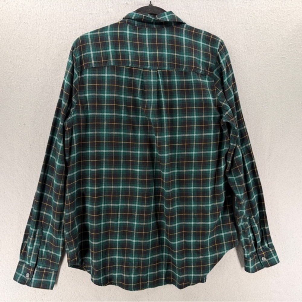 Old Navy The Classic Flannel‎ Shirt Women LT Navy Green Heritage Plaid Cabincore - Picture 3 of 12